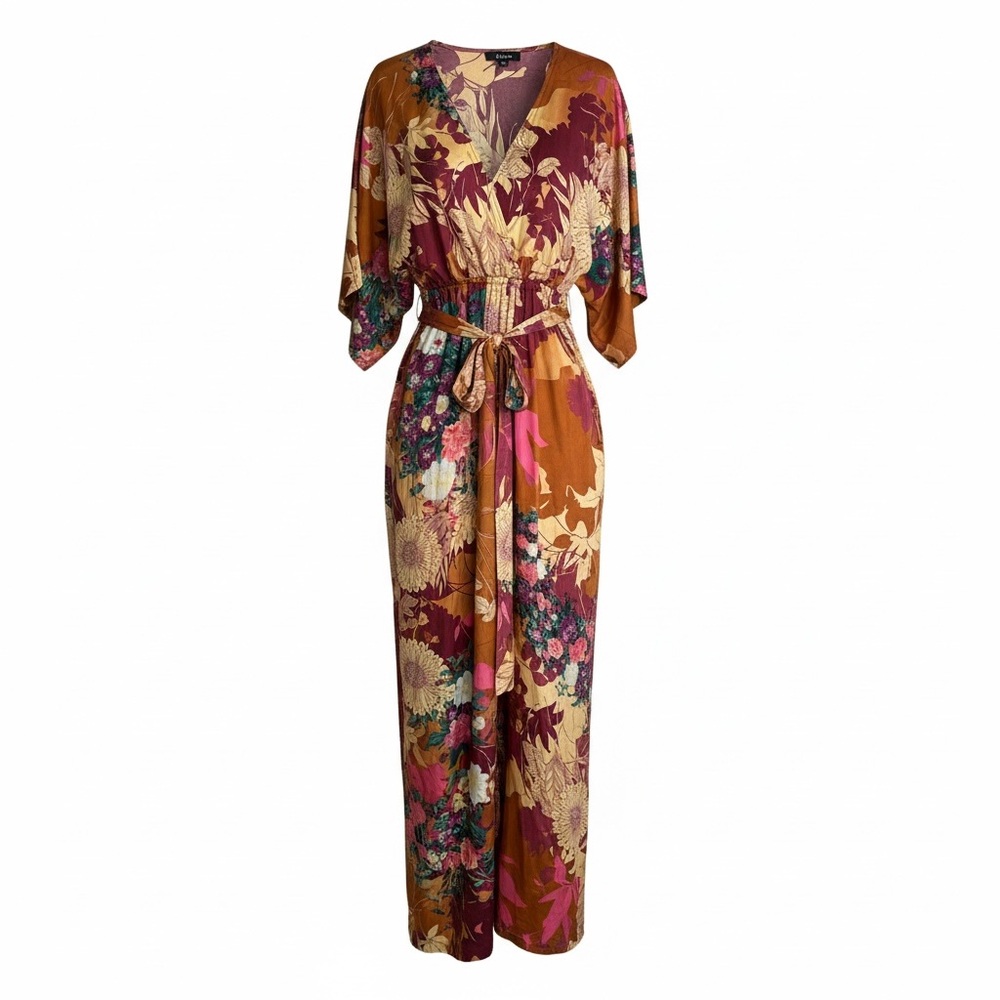 Maxi silky floral dress
